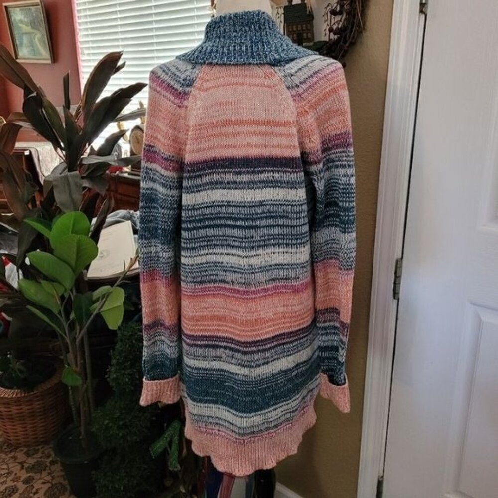 Sundance Anthropologie Long Knit Cardigan Duster Striped XS No Belt - Picture 5 of 8